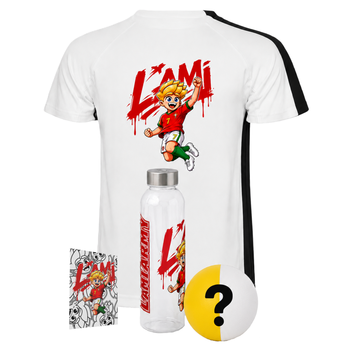 LAMI - Fußball WM 2026 Bundle Trikot + Trinkflasche + Squishy + Autogrammkarte