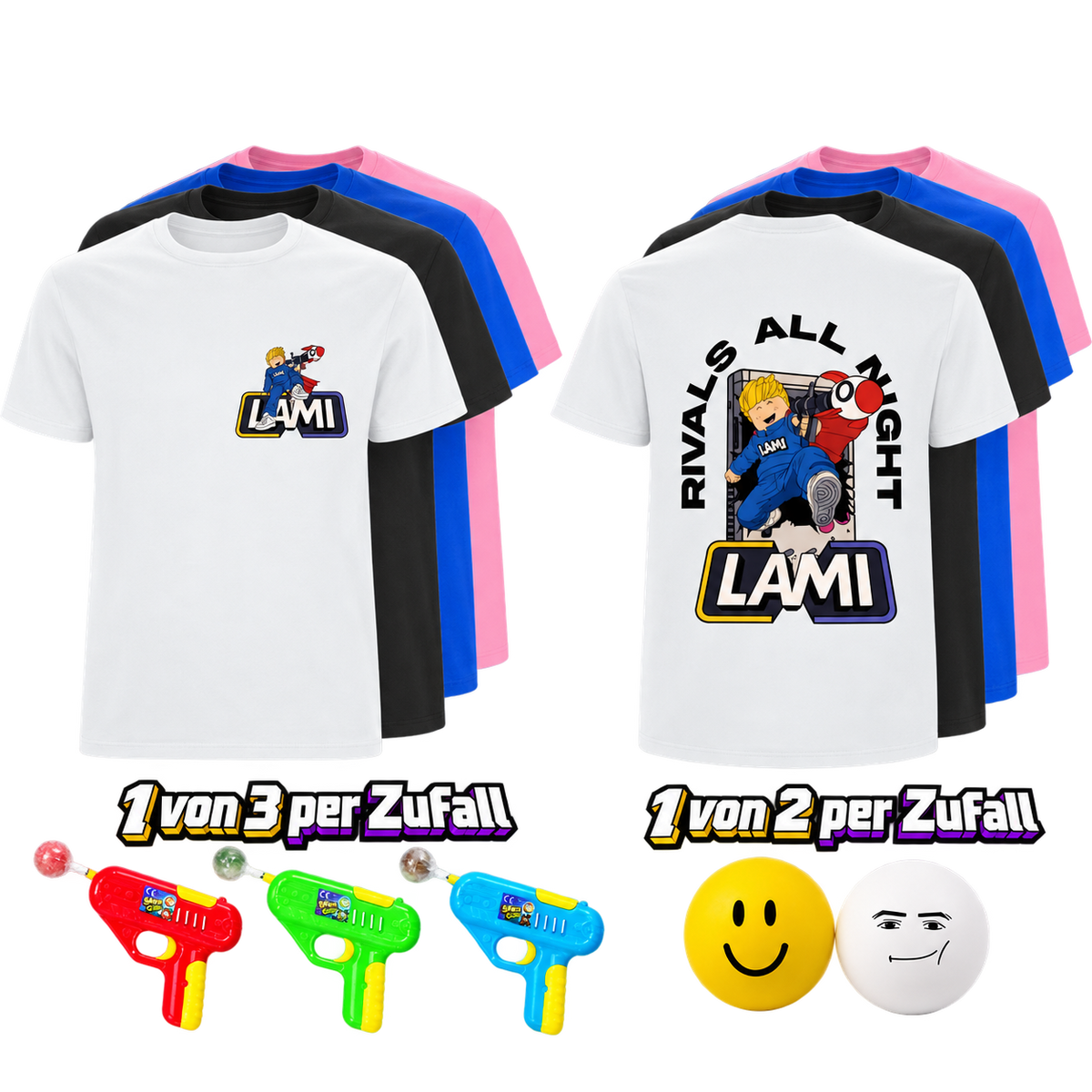 LAMI – RIVALS 2.0 Bundle - T-Shirt + Squishys + Space Gun + Autogrammkarte + Sticker