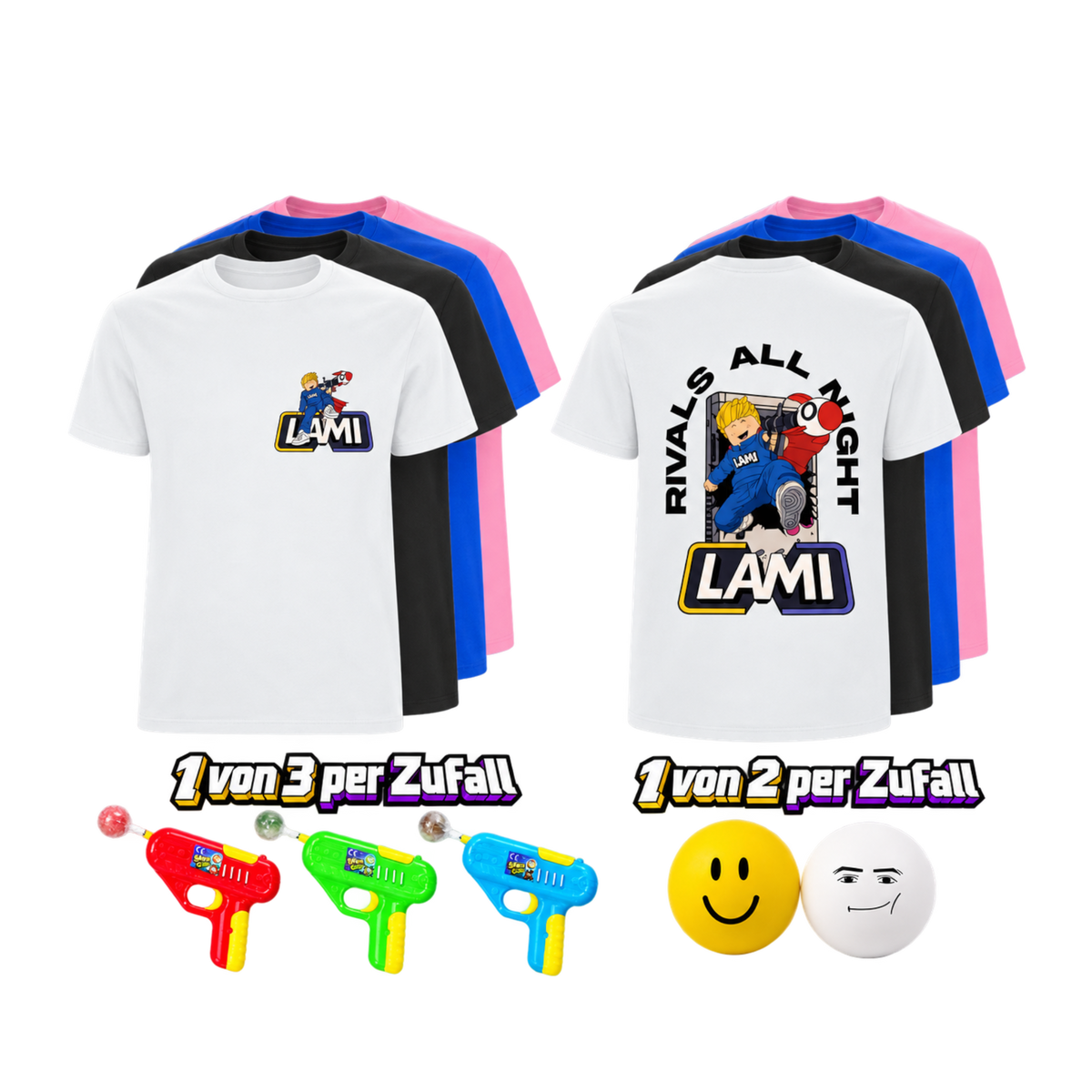 LAMI – RIVALS 2.0 Bundle - T-Shirt + Squishys + Space Gun + Autogrammkarte + Sticker