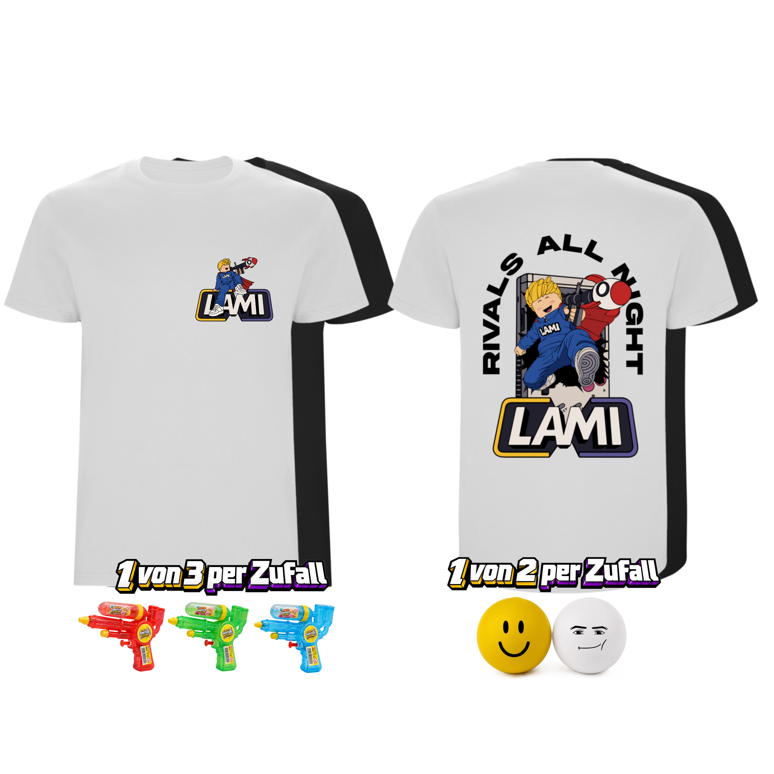 LAMI - RIVALS Bundle - T-Shirt + Squishys + Wasserpistole + Autogrammkarte + Sticker